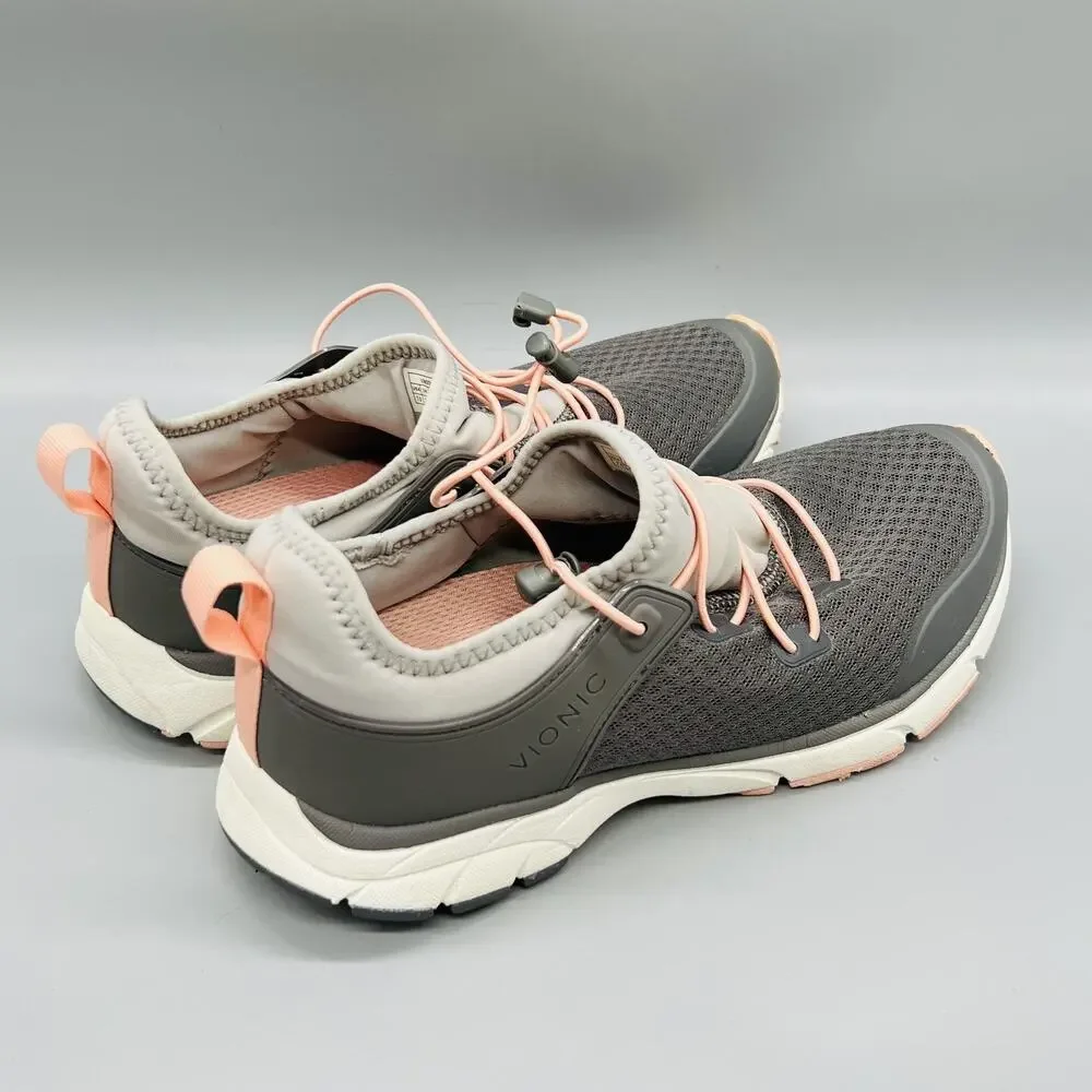 Vionic Shoes Women 7.5 Gray Mesh London Low Top Walking Athletic Sneaker Comfort
